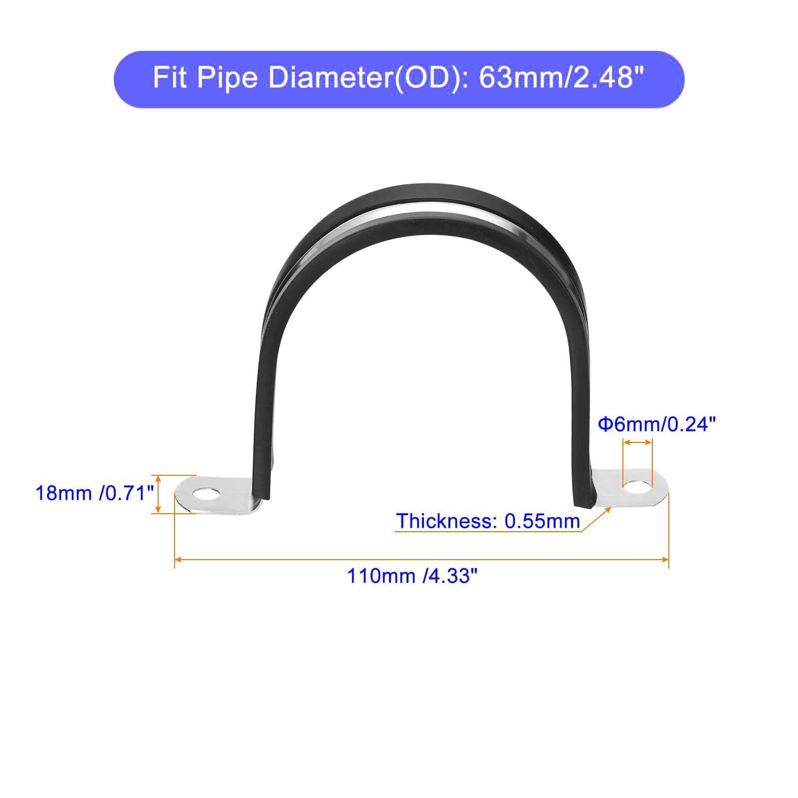 Unifizz 22Pcs 63mm(2-1/2") Cable Clamp - Image 2