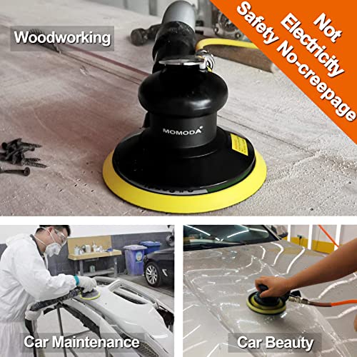 Momoda Professional Air Random Orbital Sander, 6 Inch Dual Action Pneumatic Sander Suitable For Heavy Duty And Connect To Vacuum Cleaner #TOP6