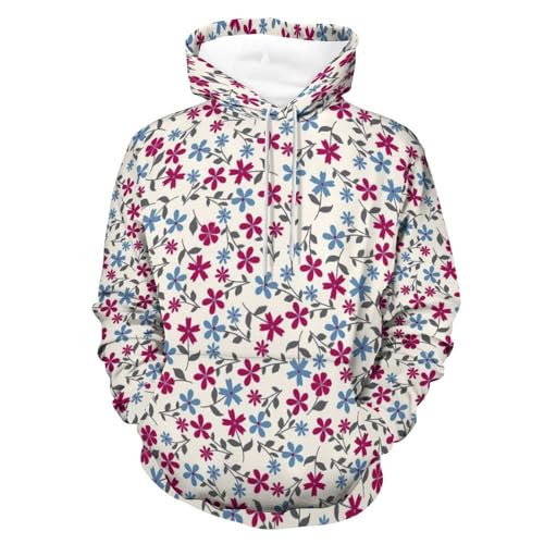 Sweat à capuche rouge floral unisexe idéal pour vos sorties urbaines