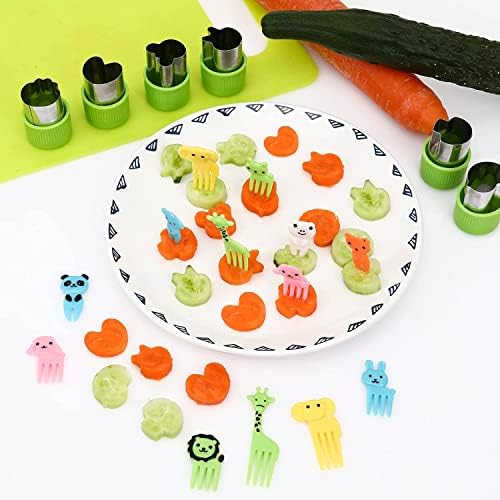 LANMANUO 13 Pieces Kids Knife for Chopping Wooden Kitchen Knife Set for Toddler Plastic Children Cooking Knives with Potato Slicer, Cutting Board, Peeler,Fruit Cutters Shapes and Fruit Fork Picks