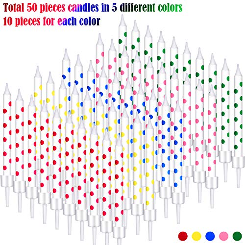 BBTO 50 Pezzi Candele di Compleanno DOT Candele