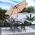 SUNVIVI OUTDOOR 9 Ft Patio Umbrella Outdoor Market Table Umbrella Luxury Aluminum Pole Umbrella with Push Button Tilt and Crank, 6 Ribs, Polyester Canopy