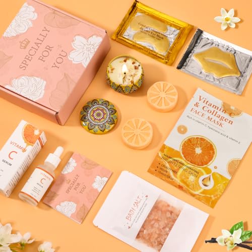 Birthday Pamper Gifts For Women, Vitamin C Skin Care Sets & Kits, Presents For Best Friend Mum Sister, Relaxation Bath Ladies Gifts Care Package for Her, Christmas Xmas Friendship Gift Pamper Hamper - Image 8