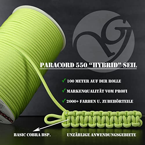 Corde Paracord 550 type 3 de 4 mm en nylon polyester gris acier 100 m