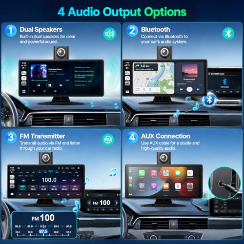10.36" Wireless CarPlay Screen, Android Auto, 4K Dash Cam, 64GB Card by Olternix - Used condition - Image 7