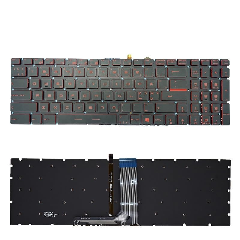 Clavier pour MSI MS-17B1 MS-17C5 MS-17E7 rétroéclairé rouge avec frappe fluide