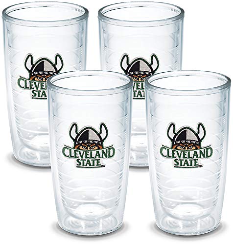 Tervis Cleveland State University Emblem Tumbler, Set of 4, 16 oz, Clear
