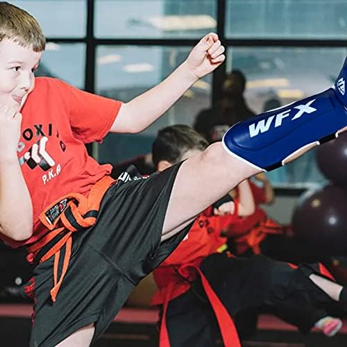 Kids Shin Instep Pads MMA Leg Foot Guards Junior Muay Thai Kick Boxing Boys and Girl Guard Protector