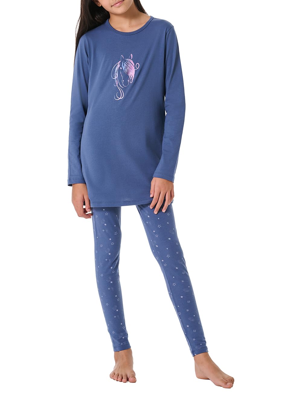 Schiesser Mädchen Schlafanzug Set Pyjama Lang - 100% Organic Bio Baumwolle - Größe 92 Bis 140 Pyjamaset (1er Pack)
