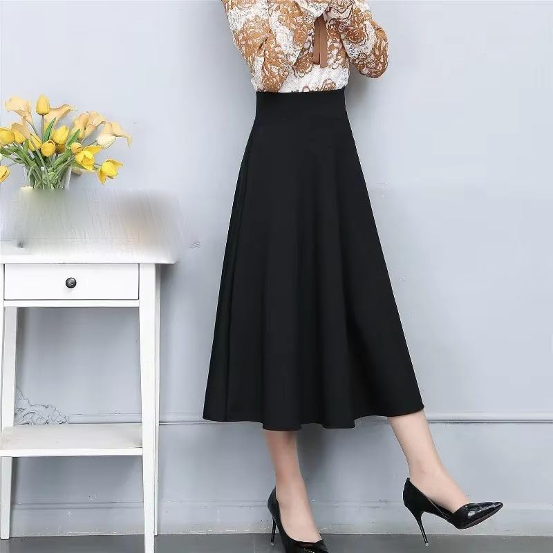 Jupe A-line taille haute pour affiner la silhouette en style décontracté