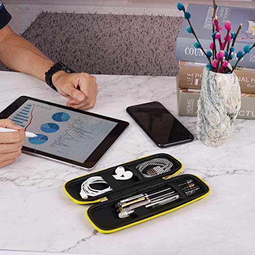 Idream365 Apple Pencil Case Holder-Hard Shell Apple Pencil Holder-Slim Pencil Case For Apple Pencil,Fountain Pen,Ballpoint Pen,Stylus Pen-Black/Yellow #TOP5