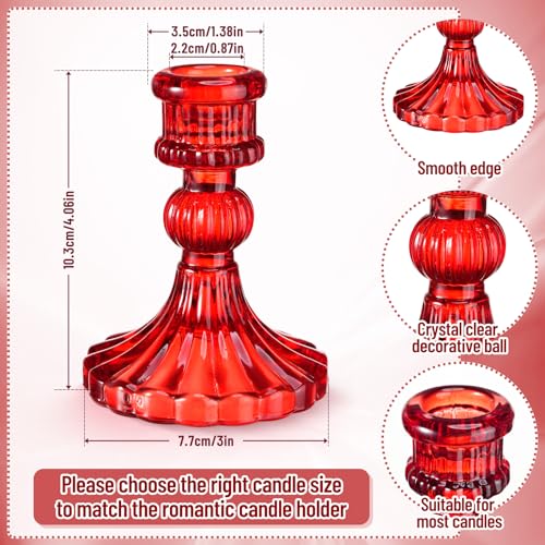 Maxcheck Set Of 6 Clear Candlestick Holders Taper Glass Candle Holder Decorative Candle Stand For Wedding Party Table Centerpiece Valentine'S Day Anniversary Festival Home Decor thumb #3