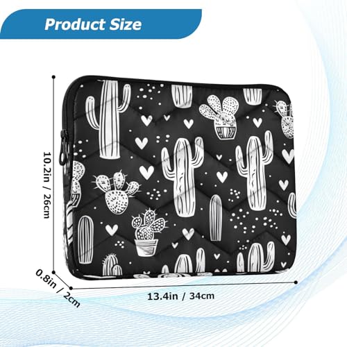 Funda para portátil 13-14 pulgadas impermeable con diseño cactus y corazones miniatura 3