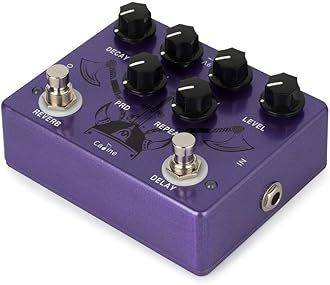 Caline Pedals Reverb Delay Effects Pedal Repeat Preamp Acoustic Electric Guitar Pedal True Bypass Metal Purple CP-80