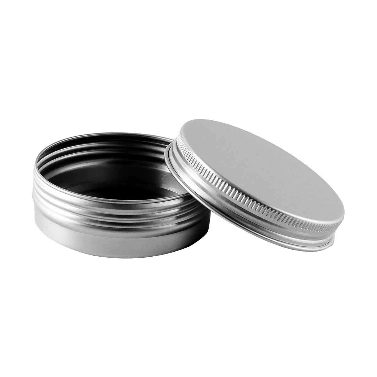 30 szt. gwintowanych okrągłych puszek aluminiowych, woskowe pudełko aluminiowe na kosmetyki, okrągłe, puste słoiki na krem, balsam, biżuterię (68 x 25 mm, 60 ml)