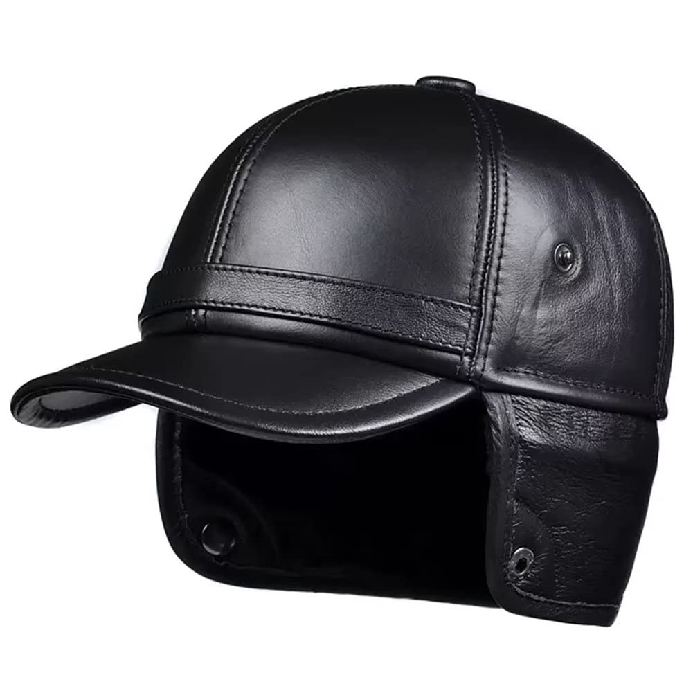 DongBao Cappellino con Paraorecchie Uomo - Berretto Baseball Cappello in Pelle Invernale Visiera, paraorecchie, Fodera Autunno/Inverno