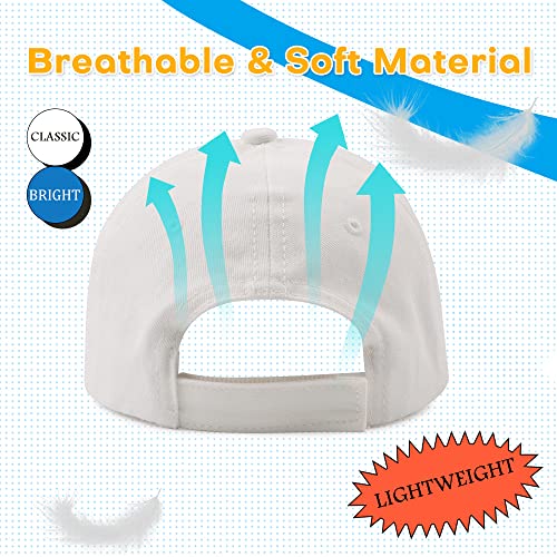 Plain Toddler Baseball Hat Unisex Cotton Kids Trucker Hat Adjustable Baby Boys Sun Caps Girls Baseball Cap 1-5Y (48Cm(9-24M), White) #TOP2