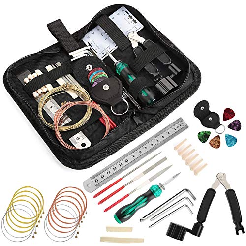 Guitar Maintenance Kit, W006 Guitar Repairing Kit Guitar Care Kit Maintenance Tool Set Cleaning Accessories