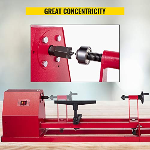 Vevor Wood Lathe, 14''X40'' Power Lathes, 1/2 Hp Wood Lathe Machine, 1 Phase Benchtop Lathe, Excelsior Wood Lathe, 1100,1600,2300,3400 Rpm Power Wood Lathes With 3 Chisels 3 Wrenches And Accessories #TOP3