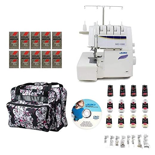 Juki MO-1000 2/3/4 Thread Overlock Serger with Push-Button Air Supported Threading w/Limited time Serger Package!