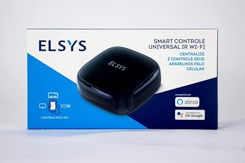 Controle Universal Inteligente Infravermelho Wi-Fi, Elsys, EPGG18, Preto – Compatível com Alexa