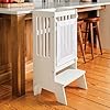 Amazon.com: Guidecraft Jr. Contemporary Kitchen Helper Step-Up - White | Adjustable Wooden Step ...