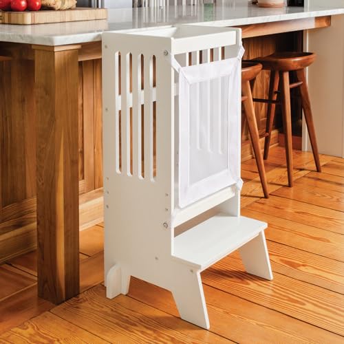 image for Guidecraft Jr. Contemporary Kitchen Helper Step-Up - White | Adjustabl