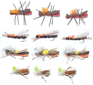 Trout Fly Assortment - Chernobyl Ant and Foam Body Grasshopper Dry Fly Collection