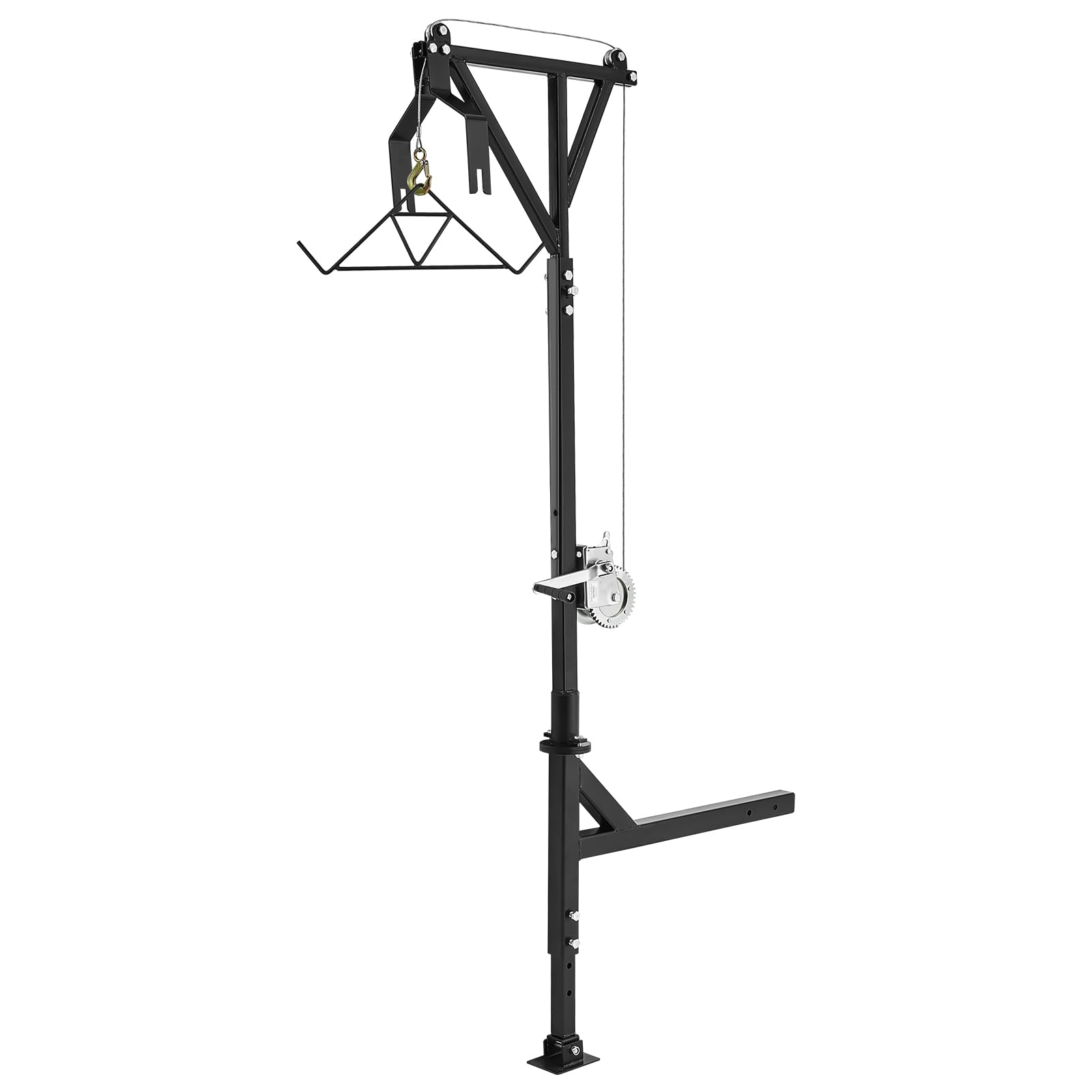 VEVOR Polipasto para Enganche de Carga 272 kg Altura Ajustable Giro 360° para Ciervos con Cabrestante