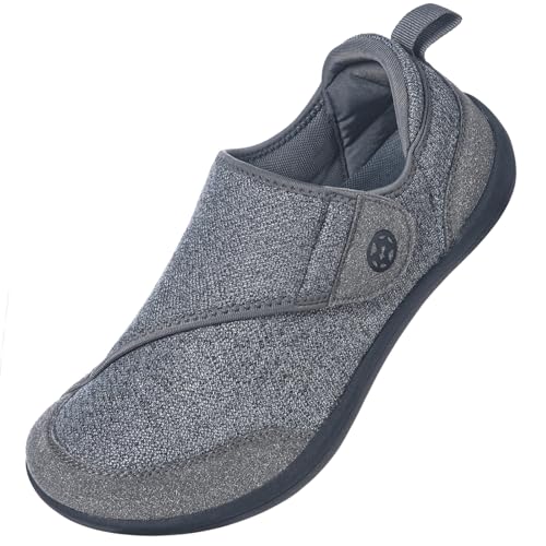 Image of Sisttke Diabetic Shoes for Men Extra Wide Width Adjustable Swollen Feet Orthopedic Shoes Arch Support Barefoot Diabetic Slippers for Edema Elderly Arthritis Indoor Outdoor