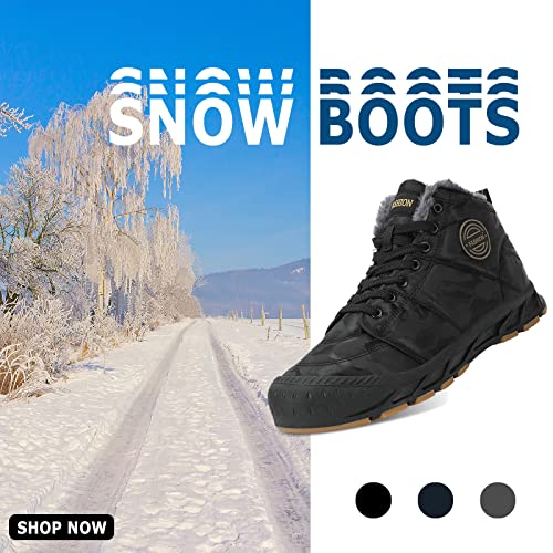 FLIOZY Men’s Winter Snow Boots Fur Lined Warm Ankle Hiking Boots Waterproof Outdoor Trekking Walking Shoes3