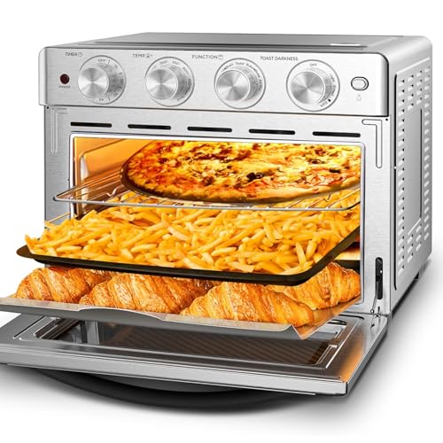 Image of Geek Chef 26 QT Air Fryer Oven, Big Air Fryer, Toast Oven with Bake, Roast, Pizza, Easy to Use & Clean, Stainless Steel