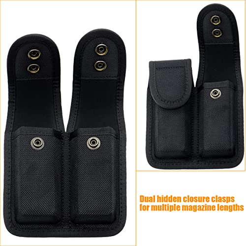 X2Tktact Double Magazine Pouch, Molded Double Mag Pouch Holder, Hidden Snap Double Magazine Holster (Nylon Black) #TOP5