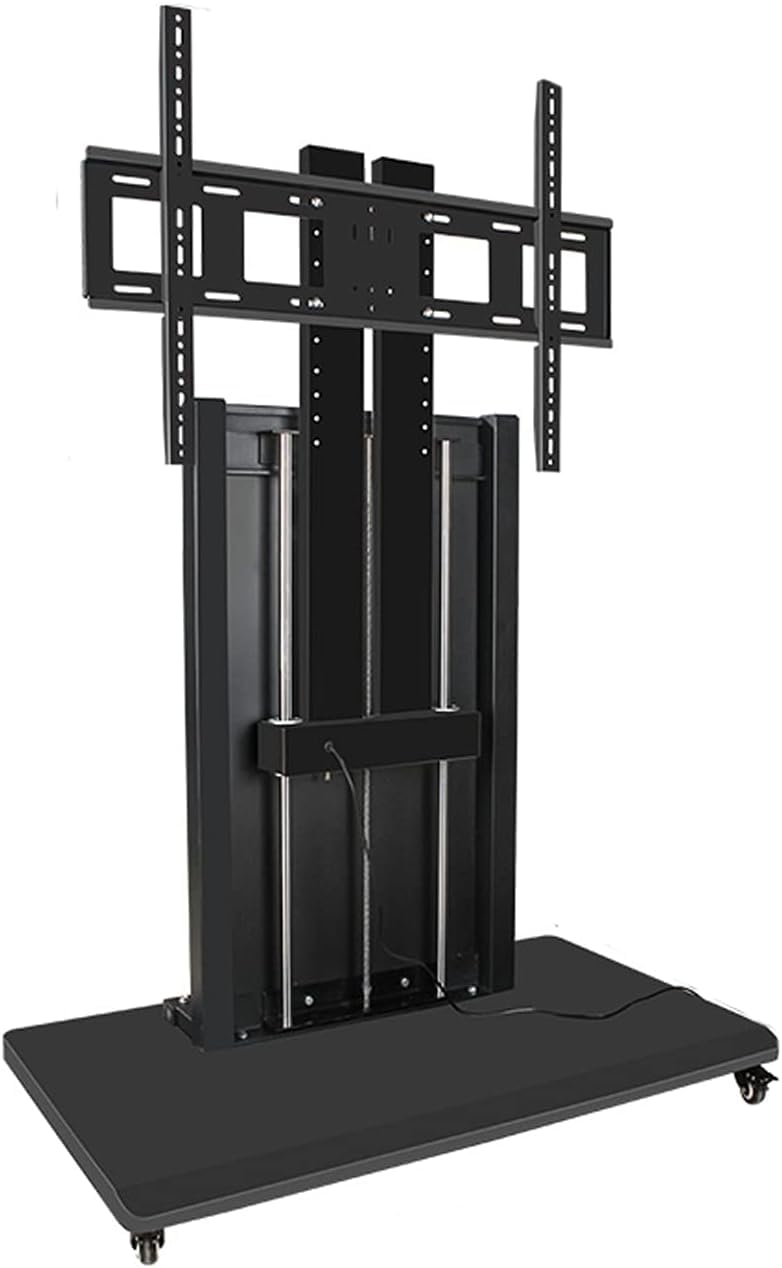 YCQYM Soporte para TV con Ruedas Soporte para TV de Doble Columna Ajustable de pie con Control de Pelusa Soporte para TV para televisores de 32 "65" Carro para TV móvil con Estante de