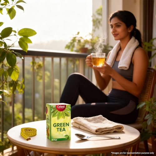 Image of Celest Green Tea | Green Tea Bags | Weight Loss | Teabags 50 pcs (25 Tea Bags - Pack of 2)