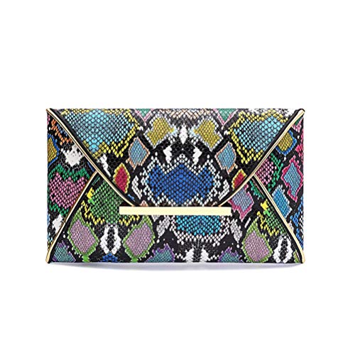 Damen-Clutch-Tasche mit Schlangenleder-Umschlag und Ketten, für Abendveranstaltungen, Partys, Abschlussbälle, Schultertaschen Cover