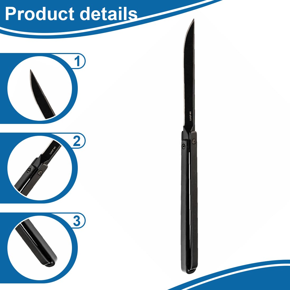 XPEX 2 in 1 Coltello Pieghevole Multiuso per Funghi in Acciaio Inox, Micologico con Rompivetro e Serramanico da Campeggio (Nero)
