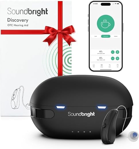 Soundbright Hearing Aids - Discovery | Bluetooth Hearing Aids for Old Age with 3 Noise Cancelling Program, Protable Blueto...