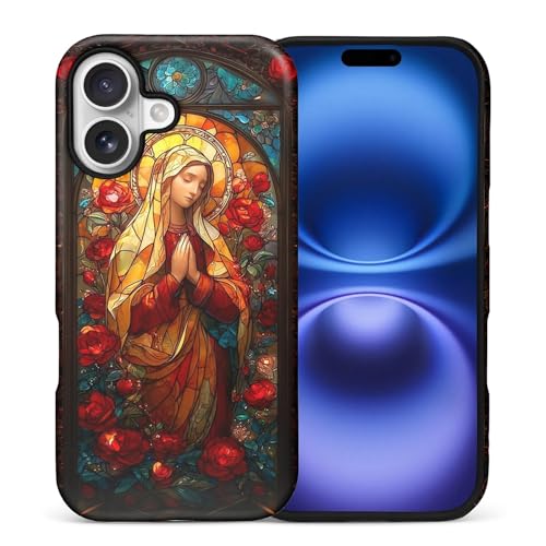 Coque iPhone 17 silicone protection antichoc double couche motif Marie verre teinté