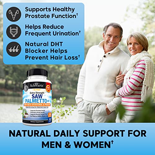 Saw Palmetto For Men With Pygeum Bark Extract And Beta-Sitosterol - Supports Prostate Health And Healthy Prostate Function - Promotes Urinary Health And Normal Urinary Flow - Non Gmo Gluten Free 60 Ct #TOP1