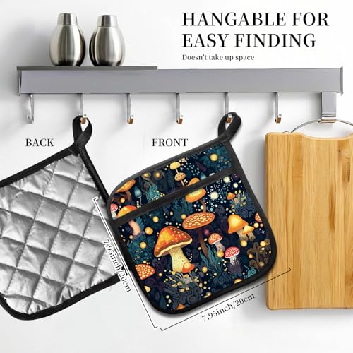 Agarraderas para cocina con diseño de hongo para decorar y proteger tus mesas de ollas calientes 6