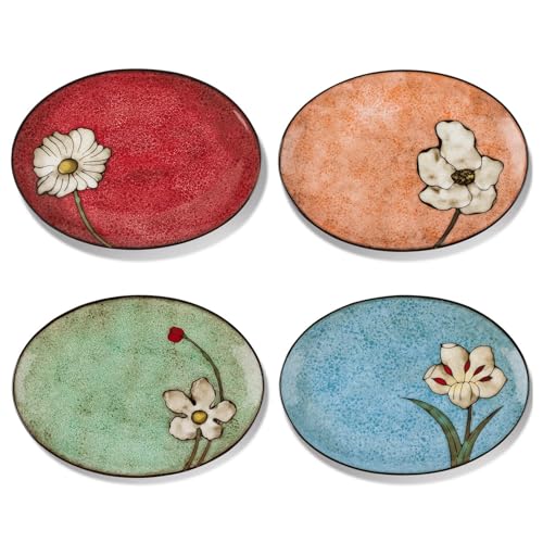 Soyestan Serving Platter Ceramic,Oval 12.5 Inch Set of 4, Serving Dishes for Entertaining, Suitable for party, food, turkey, fruit,Dishwasher, Microwave, and Oven Safe