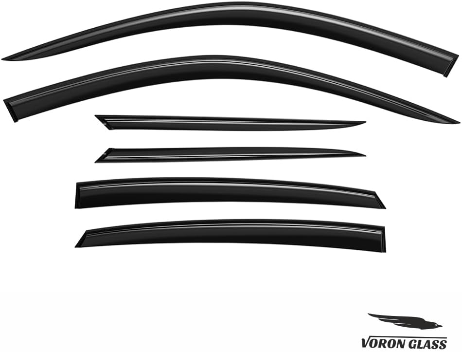 Voron Glass Tape-on Extra Durable Rain Guards for Honda Civic 2022-2026 Hatchback, Window Deflectors, Vent Window Visors, 6 Pieces - 100502
