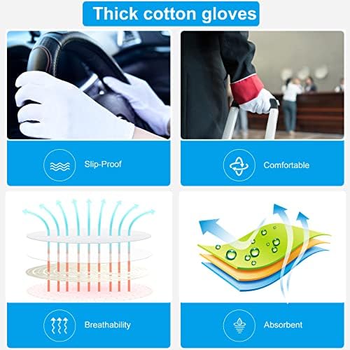 Moisturising Gloves, 7 Pairs Cotton Gloves for Eczema, Night Gloves for Dry Hands, Washable White Cotton Gloves Fits Men and Women
