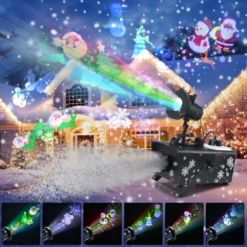 Rossesay 650W Snow Machine with LED Lights 6 LED Projection, with Wireless Remotes for Christmas...