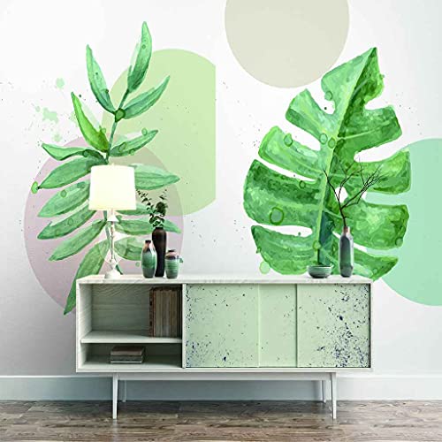 Papier Peint Vert Aquarelle pour Rénovation Murale 3D - 2