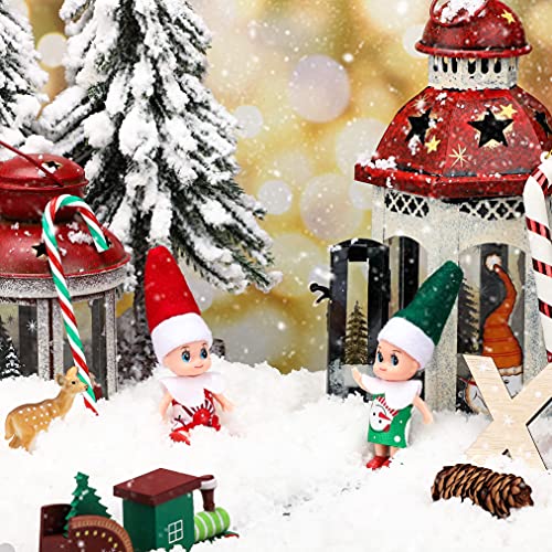 Sumind 8 Pieces Christmas Twins Tiny Christmas Elf Twin Xmas Miniature Accessories Cute for Xmas Decorations Advent Calendars and Stocking Stuffers, Red, Green by Sumind - Image 2