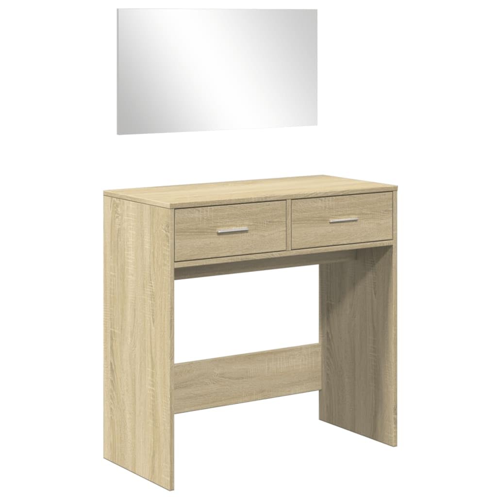 Vidaxl Sonoma Eiche Dressing Table With Mirror Sonoma Oak 80X39x80 Cm