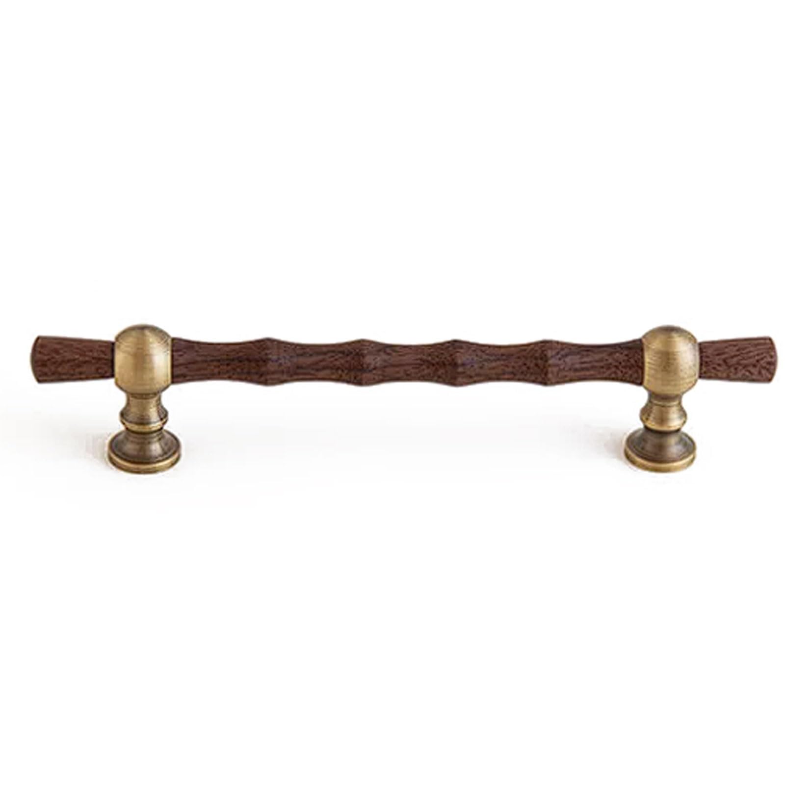 Chenhoju Bronze Vintage Solid Brass Walnut Wood Cabinet Handles, Antique Drawer Pulls Wardrobe Door Handles, Brushed Finish Cabinet Pulls(,182Mm)