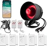Alarmas para Casa Wifi 2.4GHz, 125dB Ring Alarm Sistemas de seguridad para el hogar con Control Remoto y Sensor Puerta sin cuotas, Compatible con Alexa/Googlehome Kits Antirrob para Casa/Garaje/Tienda